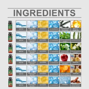 Liste détaillée des ingrédients pour la collection d'huiles essentielles de Noël EELHOE