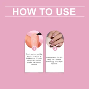 Detailed step-by-step guide on how to apply cat-eye gel using a professional nail magnet