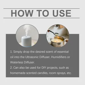Instructions détaillées pour utiliser les huiles essentielles en diffuseur et bougies.