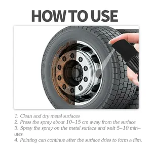 Detailed instructions on how to use rust converter spray for car wheels and metal