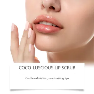 Primo piano dell'effetto scrub labbra idratante per un'esfoliazione molto delicata