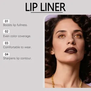 Vue détaillée de l'effet du crayon à lèvres marron foncé pour le contour et le volume