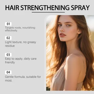 Close-up detail of model with long healthy hair for hair strengthening spray