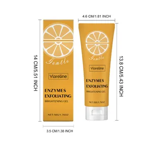 Product dimensions of Viareline Enzymes Exfoliating Brightening Gel in centimeters and inches