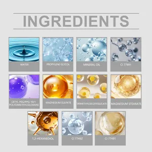 Fotografia macro dettagliata degli ingredienti del set professionale di correttore tatuaggi