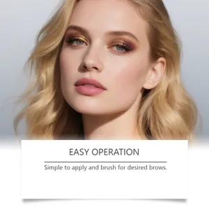 Vue macro détaillée montrant le fini brun naturel de sourcils stylisés par un pro