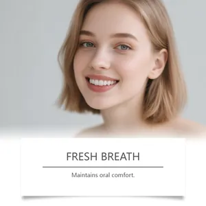 Détail d'un sourire éclatant pour une haleine fraîche et un confort buccal optimal.