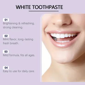 Gros plan de dents blanches montrant les bienfaits du dentifrice à la menthe.