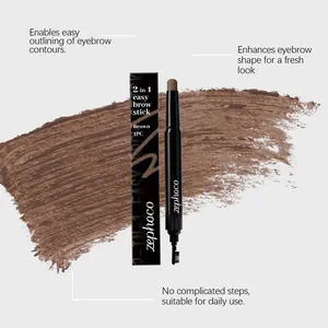 Crayon à sourcils 2-en-1 marron avec texture lisse et avantages du produit