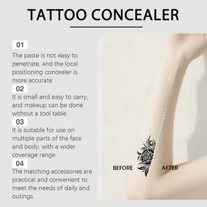 Confronto dettagliato prima e dopo del correttore per tatuaggi sul braccio con tratti.