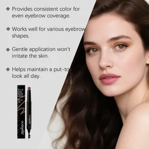 Crayon à sourcils 2-en-1 marron Zephoco avec effet maquillage et caractéristiques