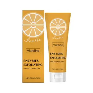 Gentle enzymes exfoliating brightening gel by Viareline in 50g orange tube and box