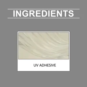 Detail showing clear UV adhesive resin ingredient for car windshield repair kit