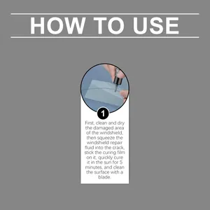 Detailed step-by-step instructions for using the car windshield crack repair kit