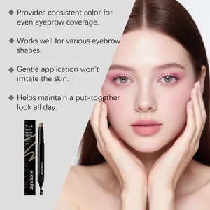 Détail du crayon à sourcils Zephoco 2-en-1 marron clair pour un aspect naturel et lisse