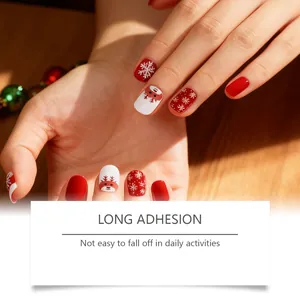 Detailopname van kerst gel nagelstickers met een zeer langdurige hechtingsfunctie
