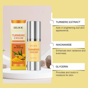 Detailansicht der EELHOE Kurkuma-Creme mit Vorteilen von Niacinamid und Glycerin für Haut