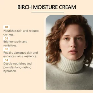 Détail de la crème hydratante au bouleau montrant les bienfaits pour le soin de la peau