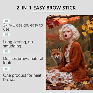 Matita per sopracciglia bianca 2-in-1 professionale per un trucco naturale e definito