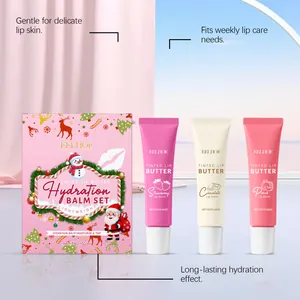 EELHOE Getönte Lippenbutter-Set mit drei feuchtigkeitsspendenden Geschmacksrichtungen.