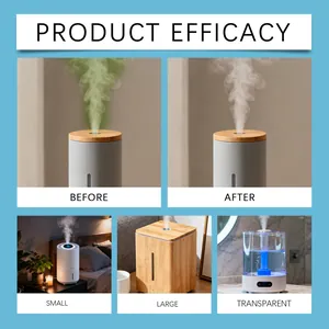 Visual comparison showing humidifier cleaning efficacy before and after using the cleaner.