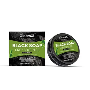 GleamXi Geactiveerde Houtskool Shampoo Bar voor Grijze Dekking en Diepe Reiniging 100g