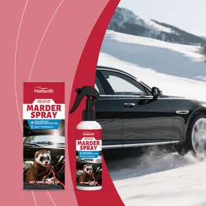 Detail van Homonth marterspray voor autobescherming in een prachtig winters landschap