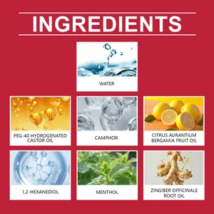 Gedetailleerde ingrediëntenlijst voor nertsenwerend spray met natuurlijke oliën.