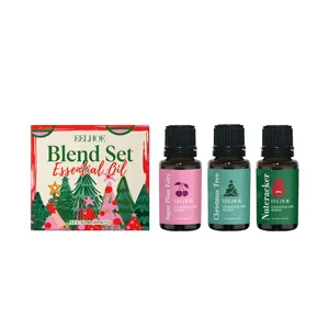 EELHOE Weihnachts-Ätherische-Öl-Set mit drei 10-ml-Flaschen und festlicher Geschenkbox
