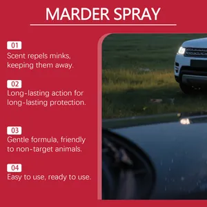 Kenmerken van marterspray voor langdurige autobescherming en nertsenwerend middel.