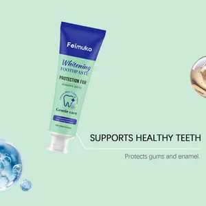 Détail du tube de dentifrice blanchissant Feimuko pour la protection des dents