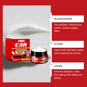 Dettaglio della crema riparatrice graffi auto Homonth con texture e ingredienti