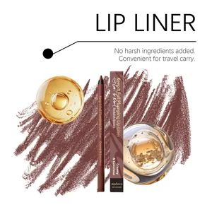 Detailansicht von zephoco rotbraunem Lippenkonturenstift mit cremiger Textur und Tropfen