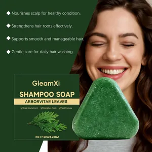 GleamXi Kräuter Shampoo Seife mit Lebensbaum Blättern für die Kopfhautpflege und Haarpflege