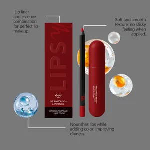 Detailed view of matte lip ampoule and liner set for nourished and smooth lips