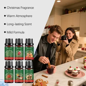 Coffret d'huiles parfumées de Noël EELHOE avec six senteurs pour ambiance festive
