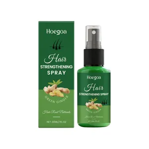 Hoegoa Green Ginger Hair Strengthening Spray for root nourishment, 30ml bottle and box