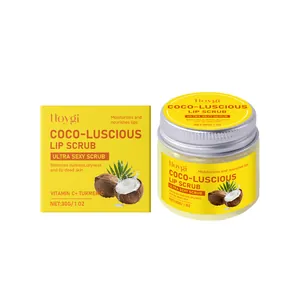 Scrub labbra Hoygi alla curcuma con vitamina C per idratare, barattolo da 30g con scatola