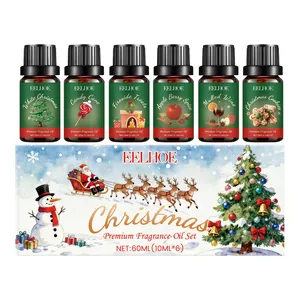 Coffret d'huiles parfumées de Noël EELHOE avec 6 senteurs festives en flacons de 10ml
