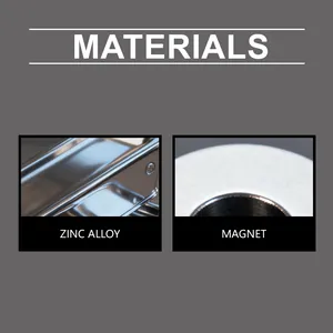 Detail of zinc alloy and magnet components for durable sports bracelet.