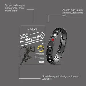 Detail of HOEXE magnetic sports bracelet made from high-quality zinc alloy for daily wear.