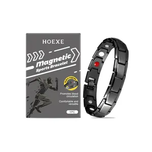HOEXE premium black magnetic sports bracelet for men and women with retail packaging