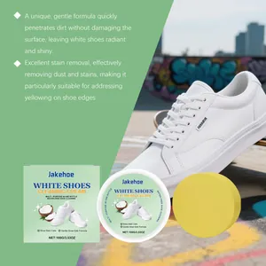 Crème nettoyante chaussures blanches sans eau Jakehoe 100g avec éponge