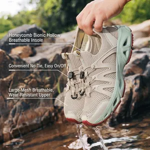 Ademende sneldrogende watterschoenen met mesh bovenwerk voor strand- en wandelactiviteiten