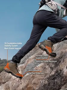 Professional waterproof high-top hiking shoes for outdoor mountain climbing and trekking