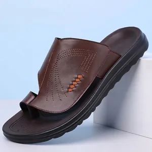 Ανδρικά Casual Σανδάλια από Δέρμα Μικροϊνών Αναπνεύσιμα Αντιολισθητικά Παντόφλες Παραλίας για Άνδρες Καλοκαιρινά Παπούτσια Μεγάλα Μεγέθη