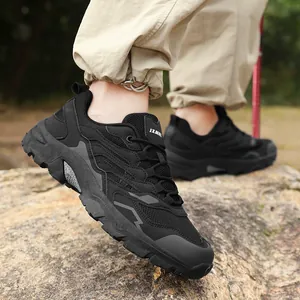 Breathable outdoor hiking shoes with wide toe box and anti-slip sole for men and women
