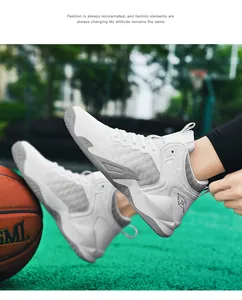 White high-top men's basketball shoes with breathable mesh and stylish winged detail