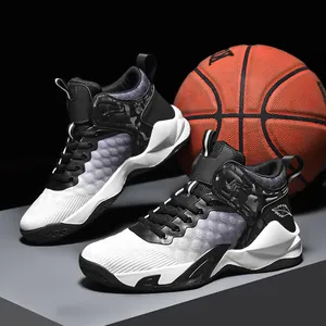 Professional high-top basketball shoes for men with a unique textured honeycomb pattern