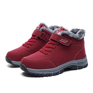 Winter Snow Boots For Men Women High Top Fleece Lined Warm Outdoor Walking Shoes Anti-Slip Synthetic Leather Sneakers